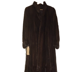 NEW MINK SZ  16 full length mahogany vintage Coat (Authentic )